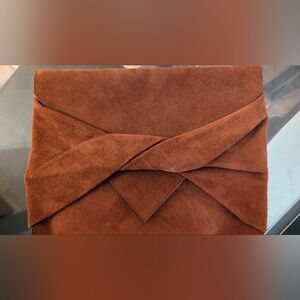 Elegant Brown Suede Clutch